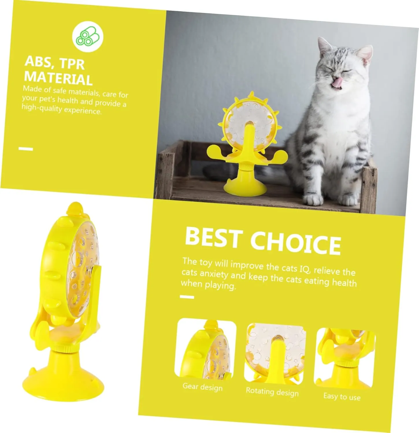 Funny Cat Toy Cat Food Leakage Toy Pet Feeder Pet Food Container Interactive Cat Toys Pet Slow Feeder Cat Puzzle Feeder Pet Slow Food Toy Feeding Machine The Cat TPR to Rotate
