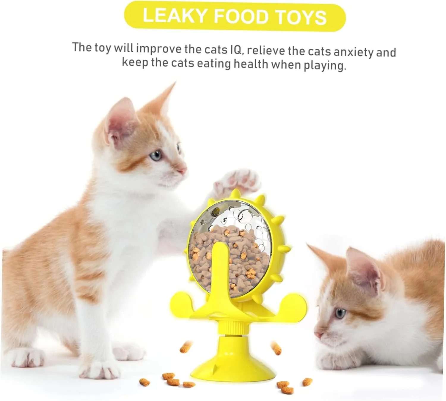 Funny Cat Toy Cat Food Leakage Toy Pet Feeder Pet Food Container Interactive Cat Toys Pet Slow Feeder Cat Puzzle Feeder Pet Slow Food Toy Feeding Machine The Cat TPR to Rotate