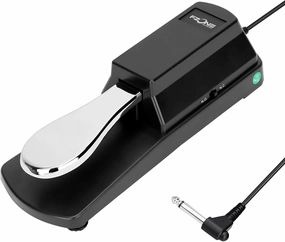 FZONE Sustain Pedal for MIDI Keyboards Digital Pianos Foot Pedal 6.6FT Extension Cable, Polarity Switch