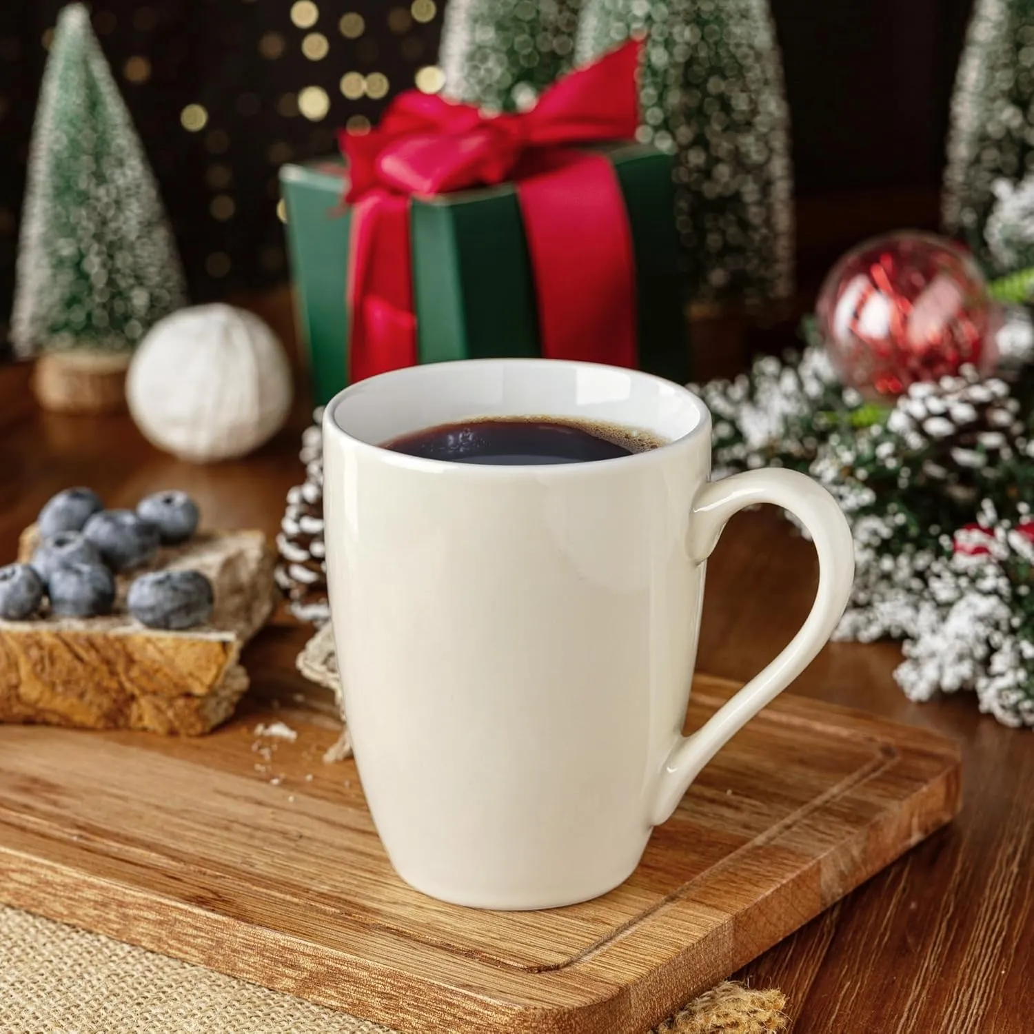 GBHOME 16 OZ Large Porcelain Coffee Mugs Set of 6, Light Weight Ceramic Coffee Cups Set for Cappuccino,Latte,Cocoa, Dishwasher & Microwave Safe, Beige