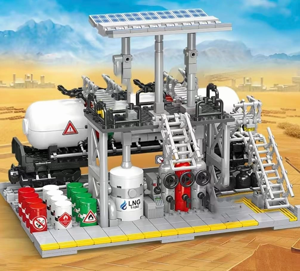 General Jim's Chemical Plant Natural Gas Set Streetview City Modular Building Block Brick MOC Model or Playset with Accessories for Teens or Adults