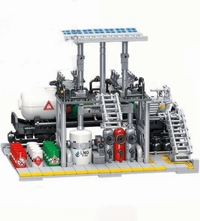General Jim's Chemical Plant Natural Gas Set Streetview City Modular Building Block Brick MOC Model or Playset with Accessories for Teens or Adults