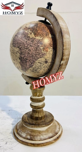 Geography World Map Globe Natural Wooden Table Globe Classroom Decorative Rotating Globe