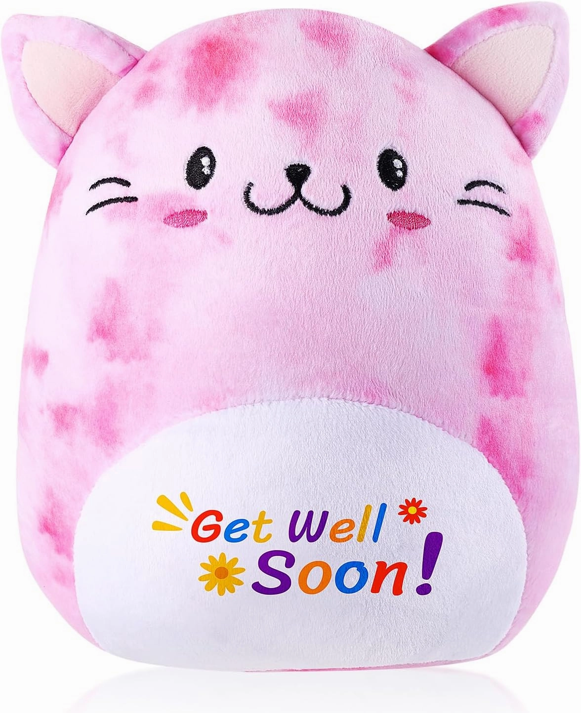 Get Well Soon Gift Cat Plush Cow Stuffed Animal Hug Pillow Sympathy Gift Get Well Toy Gifts for Kids Boys Girls Women(Cat)
