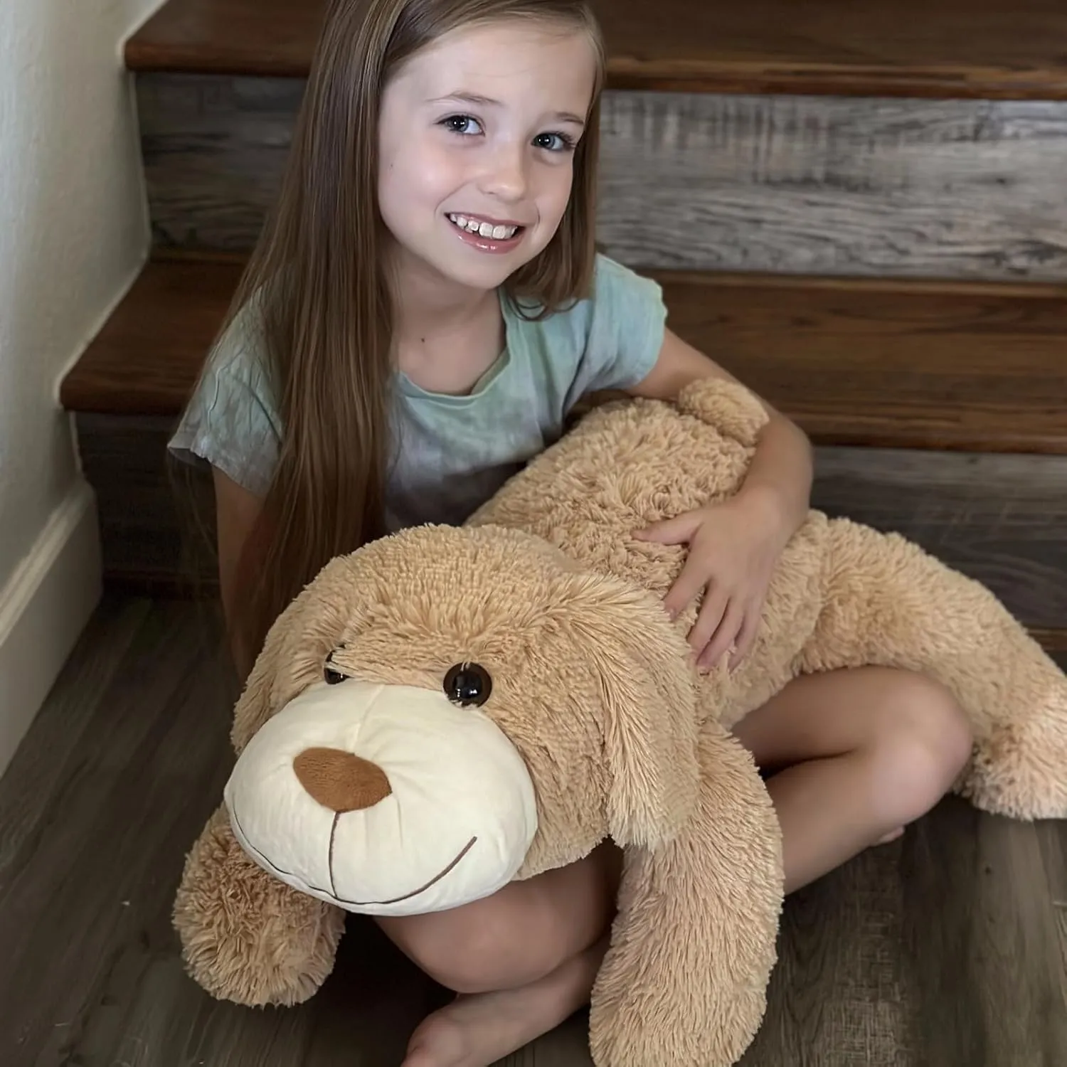 Giant Dog Puppy Stuffed Animal 32", Cute Big Stuffed Dog Body Pillow for Kids, Large Stuffed Animals Dogs Plush Toy Gift