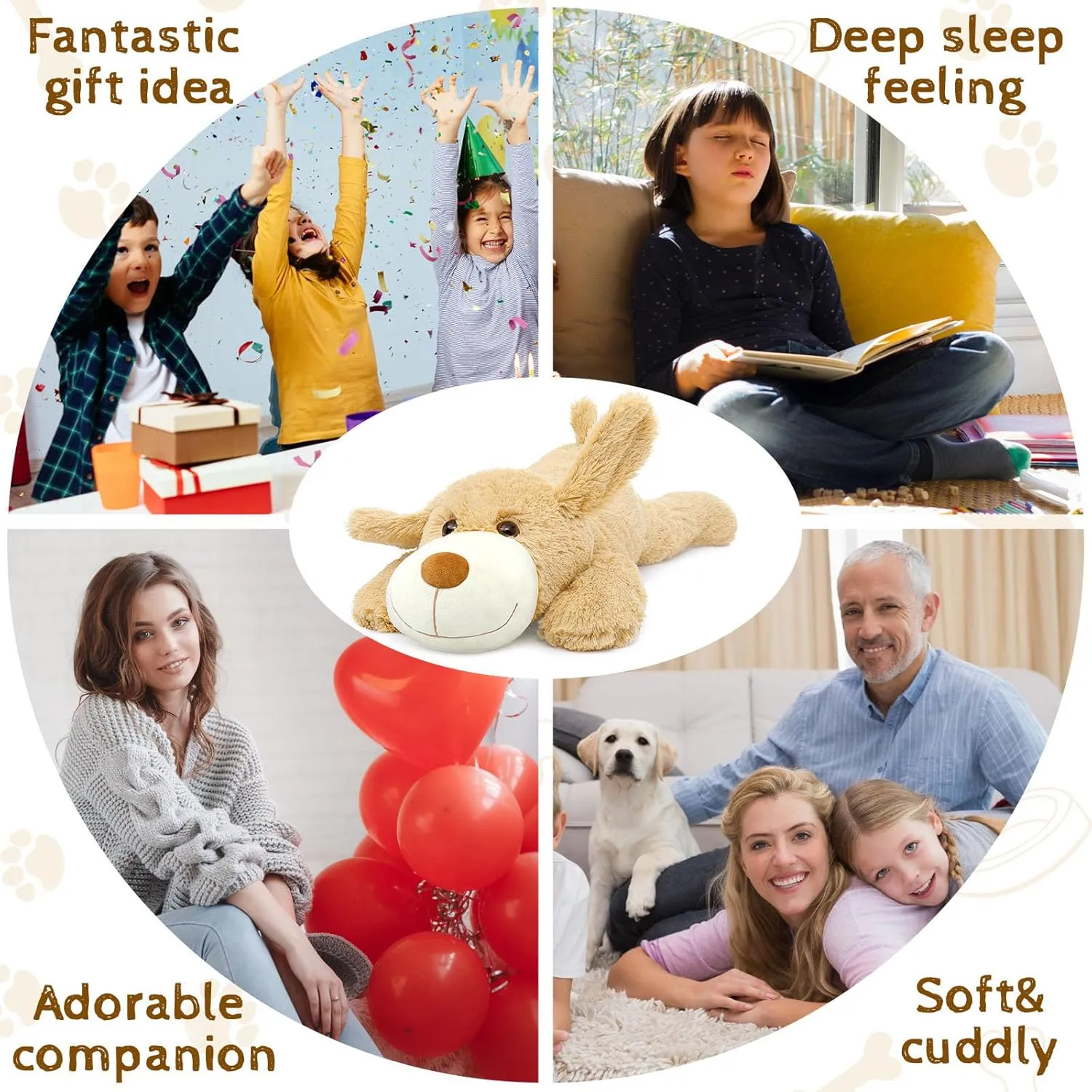 Giant Dog Puppy Stuffed Animal 32", Cute Big Stuffed Dog Body Pillow for Kids, Large Stuffed Animals Dogs Plush Toy Gift