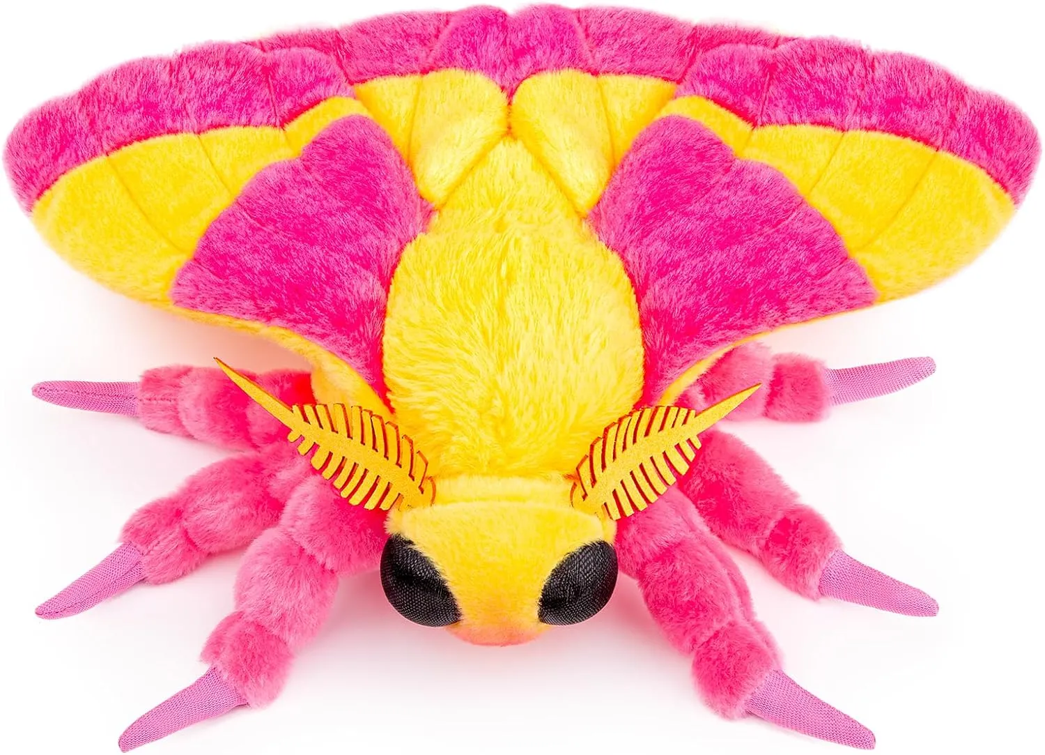 Giant Rosy Maple Moth Plush - Lifelike 26" Rosy Maple Moth Stuffed Animals, Realistic Soft Pink Big Wings Moth Toys, Simulation Butterfly Plushie Model Toy, Unique Plush Gift Collection for Kids