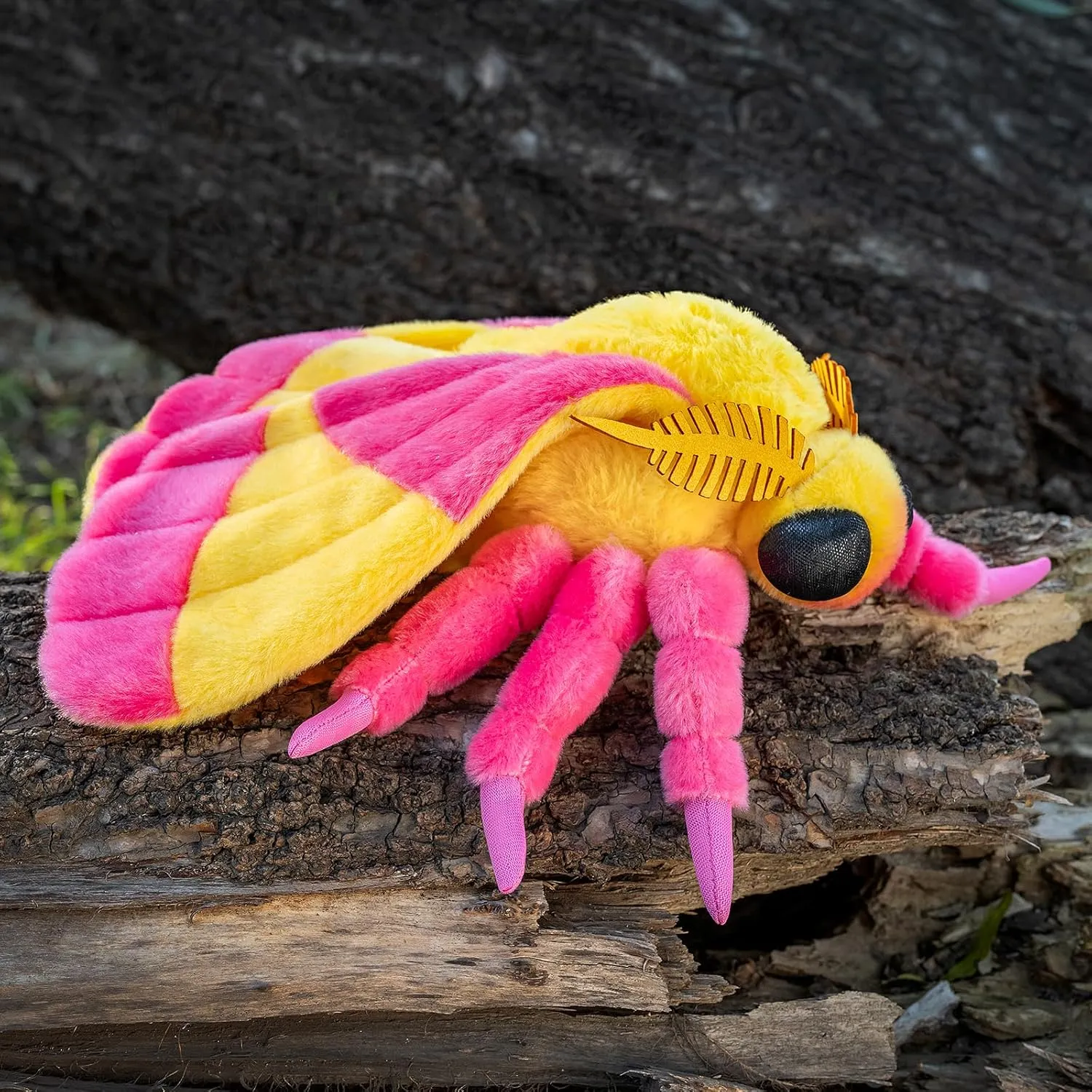 Giant Rosy Maple Moth Plush - Lifelike 26" Rosy Maple Moth Stuffed Animals, Realistic Soft Pink Big Wings Moth Toys, Simulation Butterfly Plushie Model Toy, Unique Plush Gift Collection for Kids