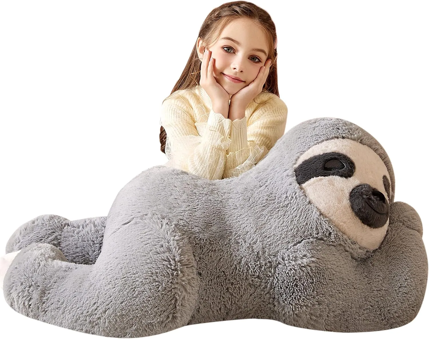 Giant Sloth Stuffed Animal Plush Soft Toy,Large Toys Jumbo 30" Cute Big Size Huge Plushy Fluffy Fat Plushie,Birthday Gifts for Kid