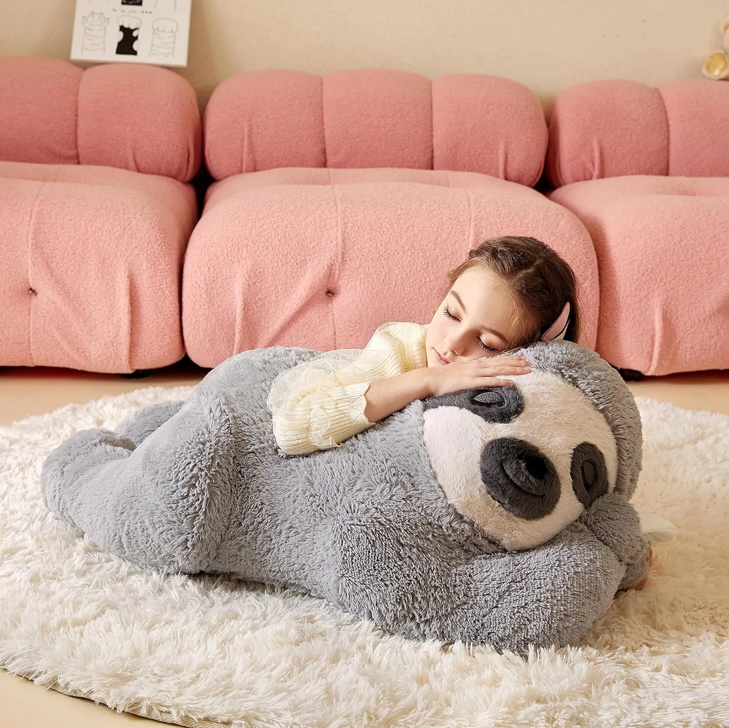 Giant Sloth Stuffed Animal Plush Soft Toy,Large Toys Jumbo 30" Cute Big Size Huge Plushy Fluffy Fat Plushie,Birthday Gifts for Kid