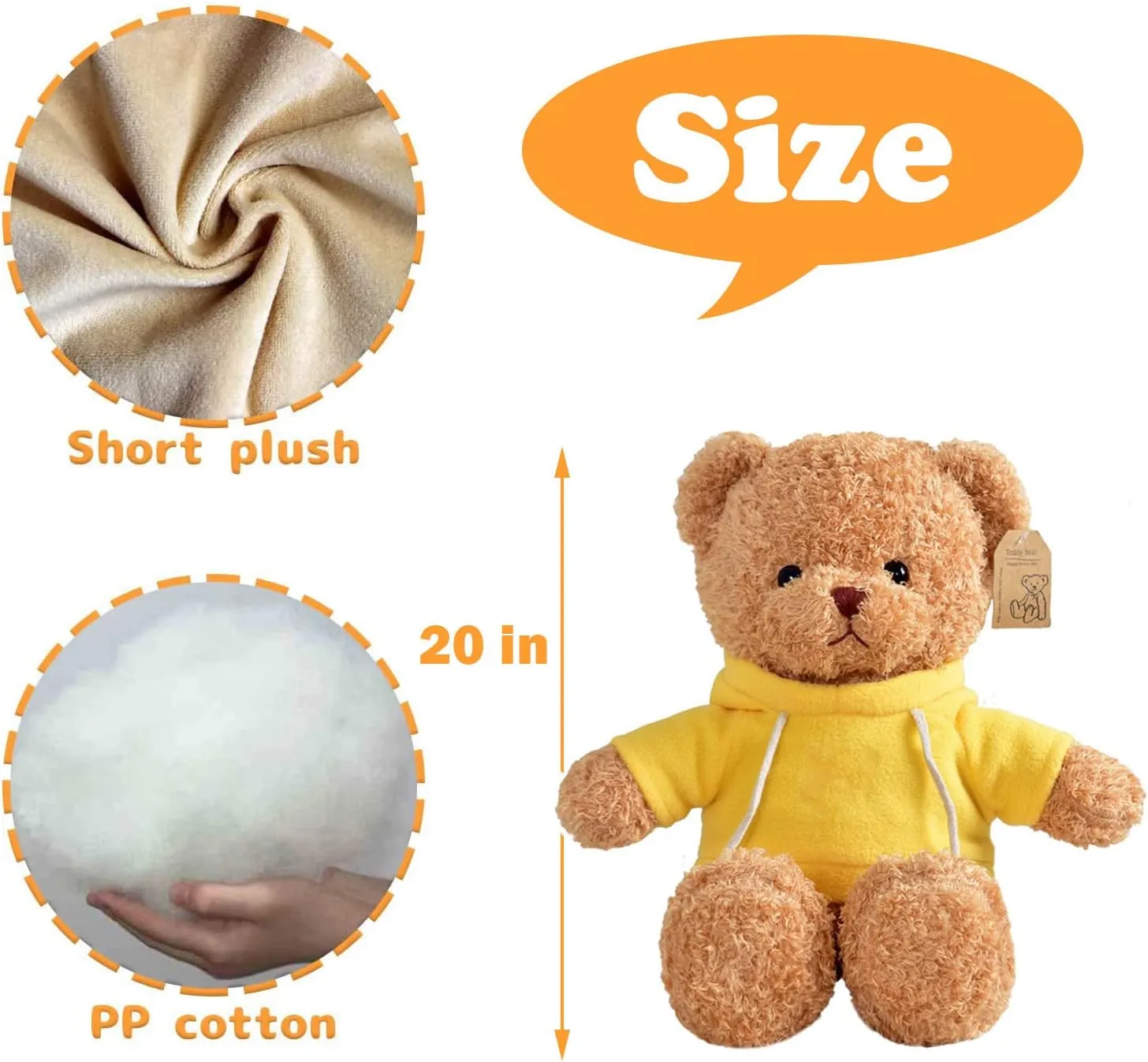 Giant Teddy Bear Stuffed Animal, Personalized Huge Teddy Bear Plush with Text  Photo as Personalized Gifts Im Sorry Gifts for Her Him on Valentine Birthday Christmas (20 inch-Text Photo)