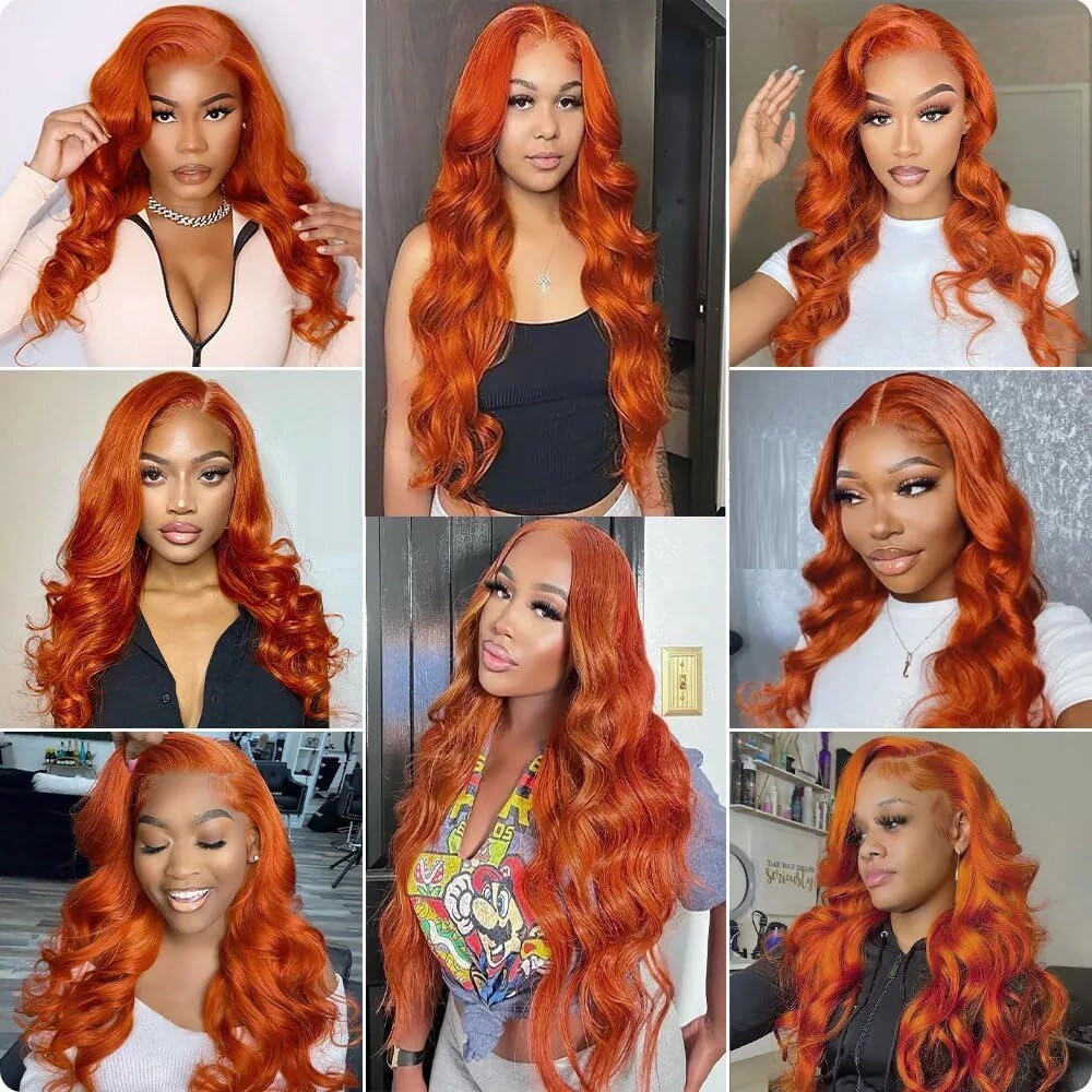 Ginger Orange 350 Human Hair Bundles 08 10 12 Inch Body Wave Bundles Human Hair Unprocessed Brazilian Virgin Hair Quick Weave for Black Women