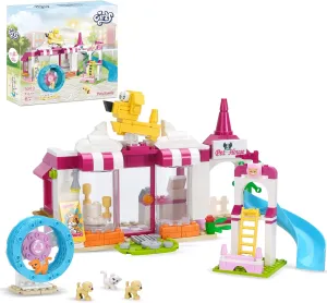 Girls Friends Pet House Building Sets, Dogs & Cats Day Care Center Building Toy 244 Pcs, Pet Playground with Slide, Puppy Animal Playset Creative Birthday Gift for for Girls Boys Ages 6 