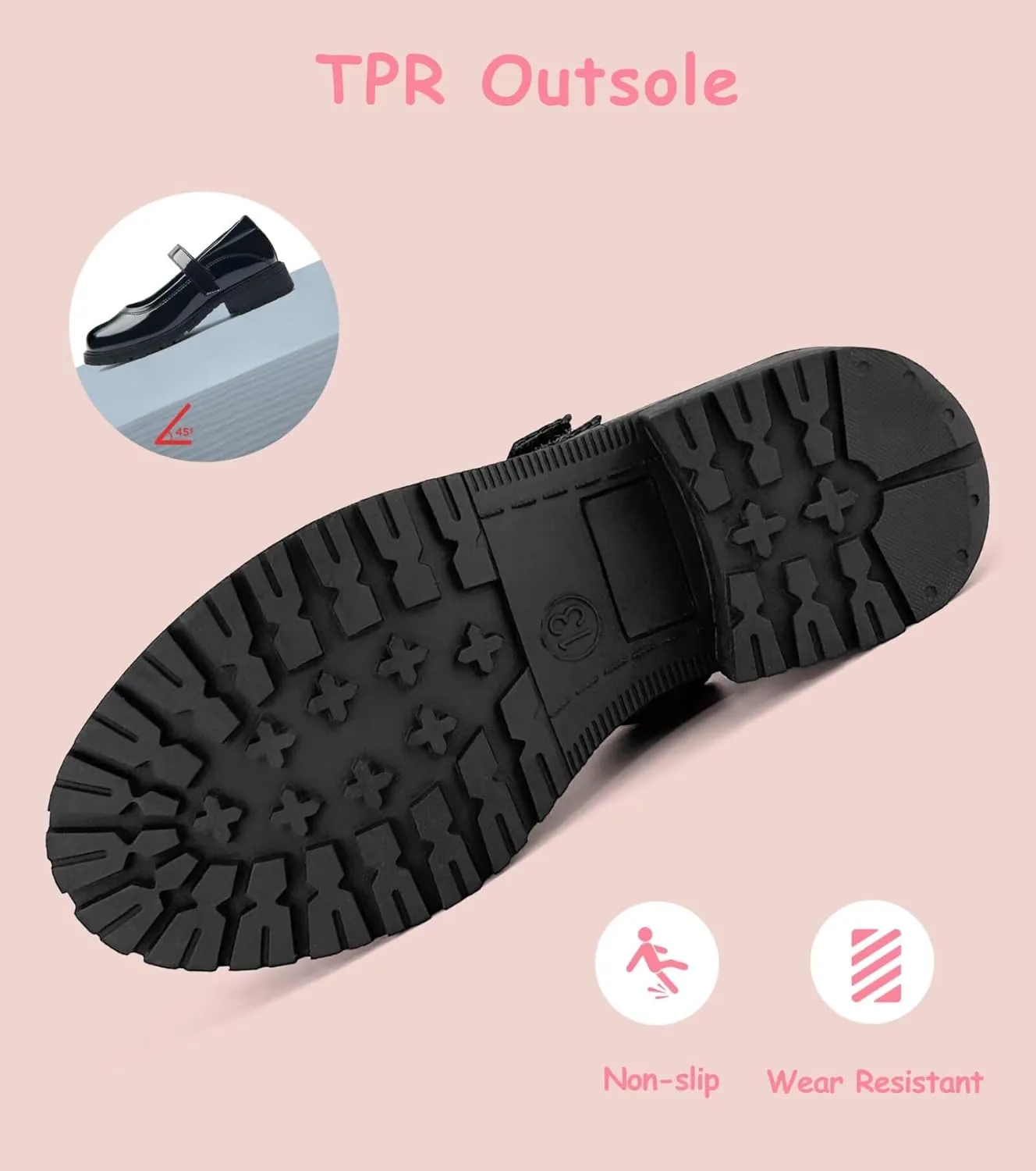 Girls School Uniform Shoes Mary Janes Dress Shoes Adjustable Strap(Little Kid/Big Kid)