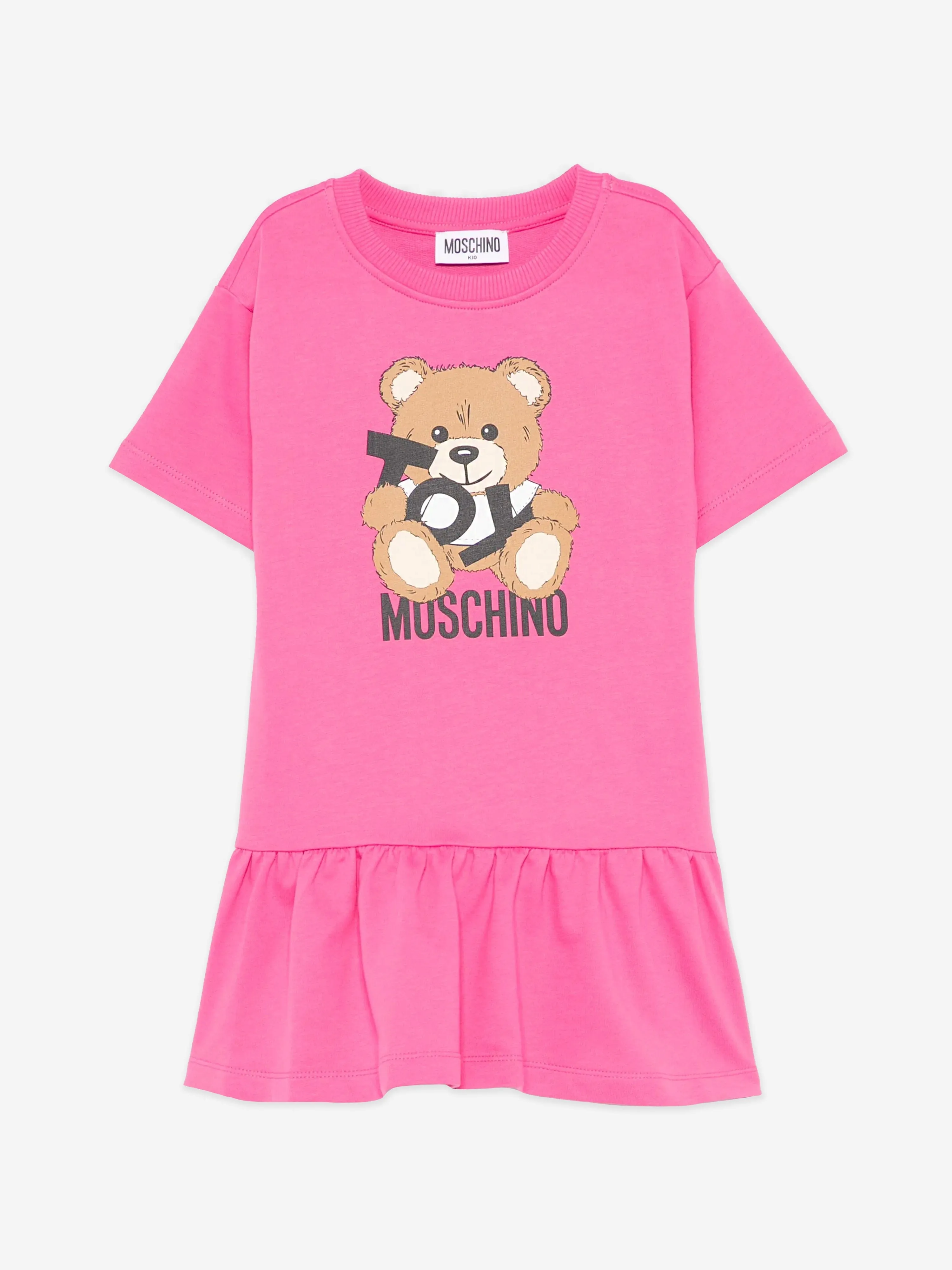 Girls Teddy Bear Logo Dress in Pink