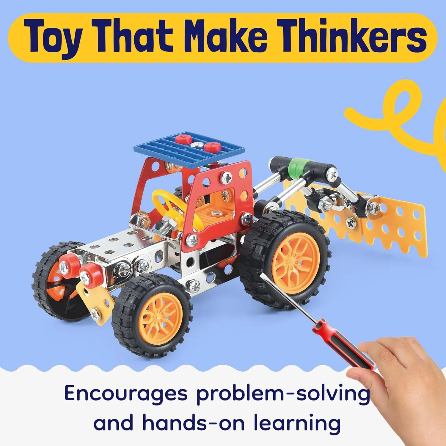 Gondola STEM Building Set Toys, Alloy Construction Toy, Educational & Creative 8 Year Old Boy Birthday Gift (Excavator)