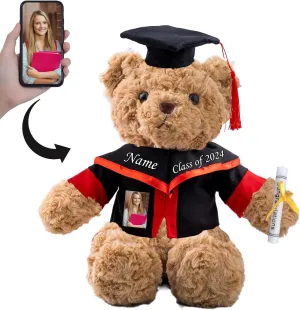 Graduation Gifts for Her/Him Personalized Teddy Bear with Photo  Text, Personalized Gifts as Graduation Gifts for Her 2024 High School/College/Masters Graduation Gifts (11 in-Text Photo)