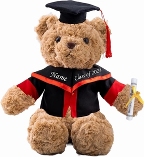 Graduation Gifts for Her Personalized Teddy Bear with Text, Teddy Bear Stuffed Personalized Gifts as Graduation Gifts for Him 2024 High School/College/Kindergarten Graduation Gifts (11 in-Text)