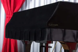 Grand Piano Cover for Steinway & Sons Model B, Charcoal Black / Midnight Black with Pleated Skirt (6 feet 11 inches)