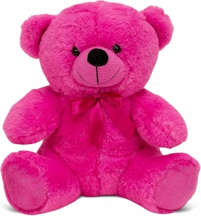 Grandma Smiley's Plush Best Friends Super Color Hot Pink Teddy Bear Stuffed Animal, 9-inch Hypoallergenic Small Teddy Bears for Christmas, Newborn Baby Shower, Girlfriend, Boyfriend, Graduation