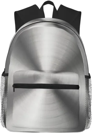 Gray Shiny Metallic-Stainless Steel Look Lightweight Packable Backpack Travel Casual Hiking Daypack Foldable Backpack For Men Women