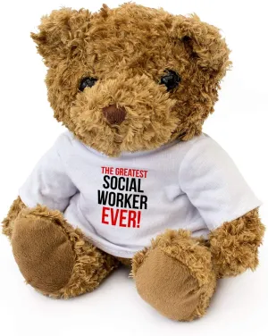 Greatest Social Worker Ever - Teddy Bear - Cute Soft Cuddly - Award Gift Present Birthday Xmas