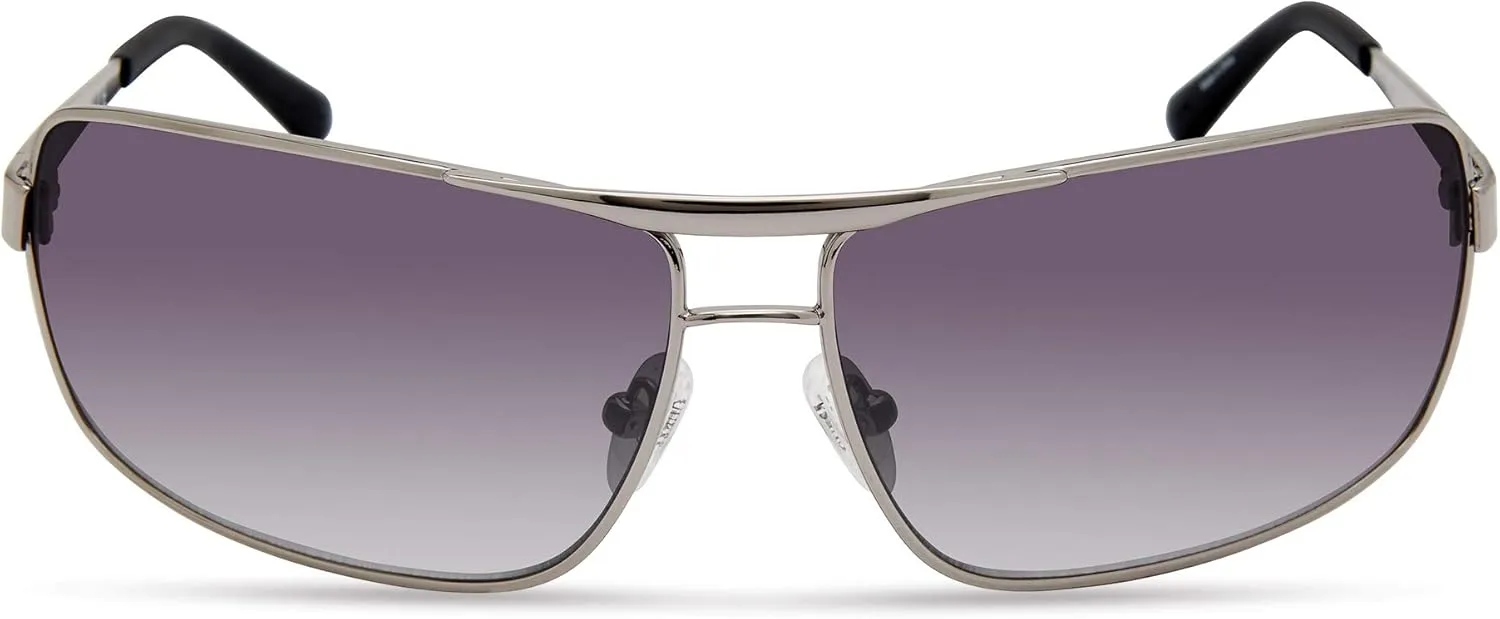 GUESS Men's Wrapped Navigator Pilot Sunglasses