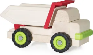 Guidecraft Block Science – Big Pretend Play Dump Truck: Natural Wooden Educational Toy, Kids Learning Toy, Block Play Car for Toddlers