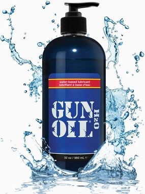 Gun Oil Water Based Lube 32 Ounce Premium Personal Lubricant, Long Lasting Non Staining Condom Compatible Toy Safe PH Balanced Hypoallergenic Paraben Free Intimate Lubes for Women Men & Couples