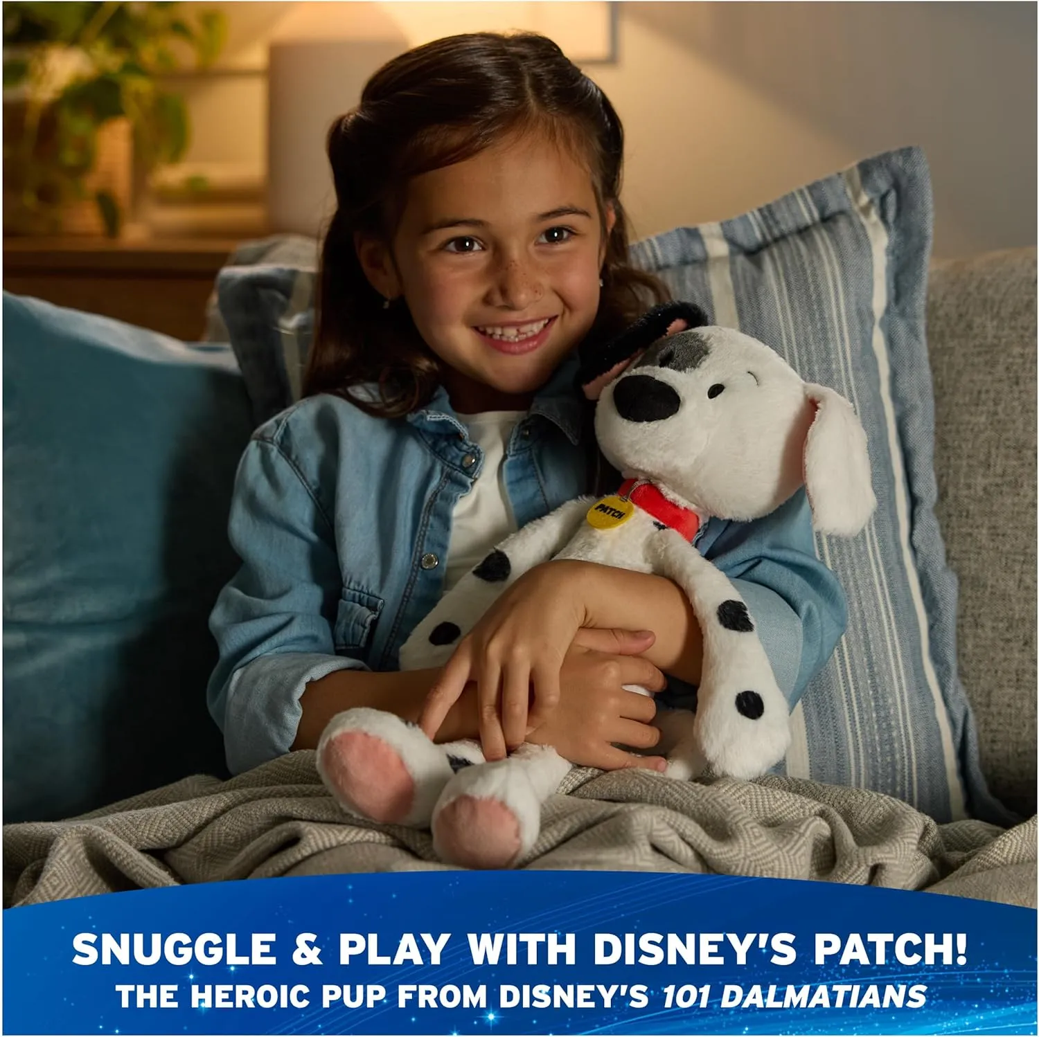 GUND Disney Official Patch Toothpick Plush, 101 Dalmatians, Puppy Stuffed Animal for Ages 1 and Up, White, 15”