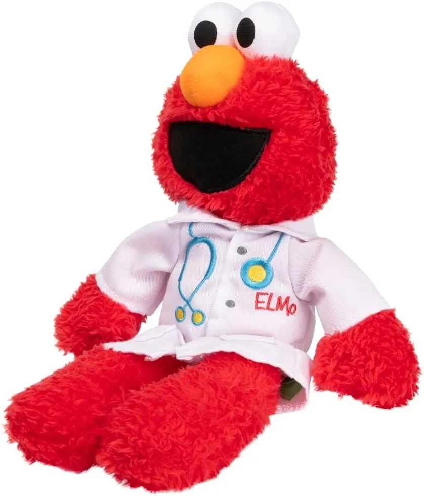 GUND Sesame Street Official Doctor Elmo Muppet Plush, Premium Plush Toy for Ages 1 & Up, Red/White, 13”