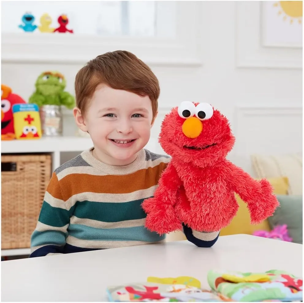 GUND Sesame Street Official Elmo Muppet Plush Hand Puppet, Premium Plush Toy for Ages 1 & Up, Red, 11”