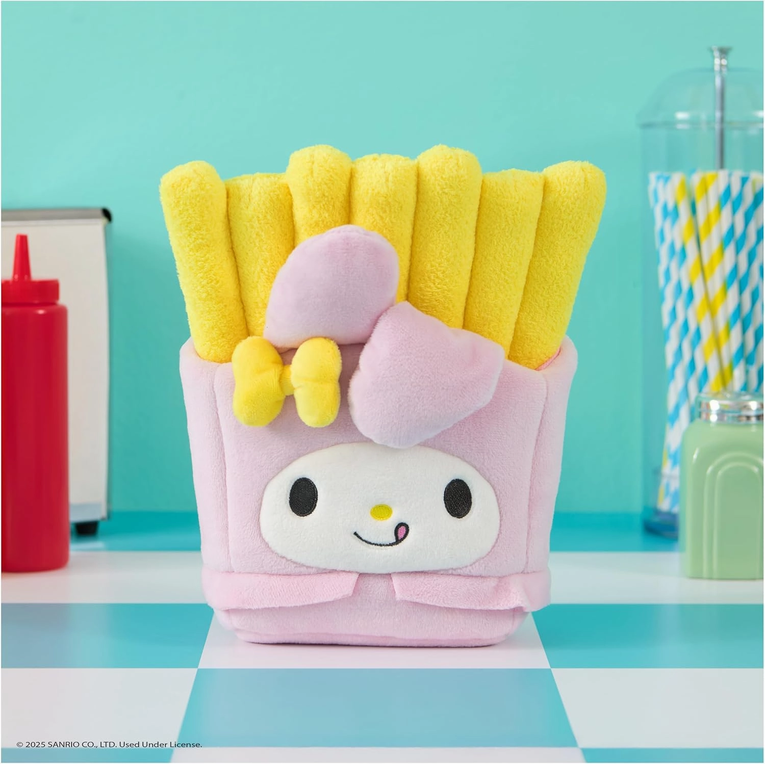 GUND Sanrio Official Hello Kitty and Friends My Melody French Fries Plush, Collectible Plush Toy, Stuffed Animal for Ages 1 and Up, Pink/Yellow, 8”