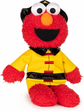 GUND Sesame Street Official Firefighter Elmo Muppet Plush, Premium Plush Toy for Ages 1 & Up, Red/Yellow, 13”