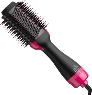 Hair Dryer Blow Dryer Brush in One 4 in 1 Styling Tools Hair Dryer and Styler Volumizer, Hot Air Brush for Drying, Straightening, Curling Pink 05