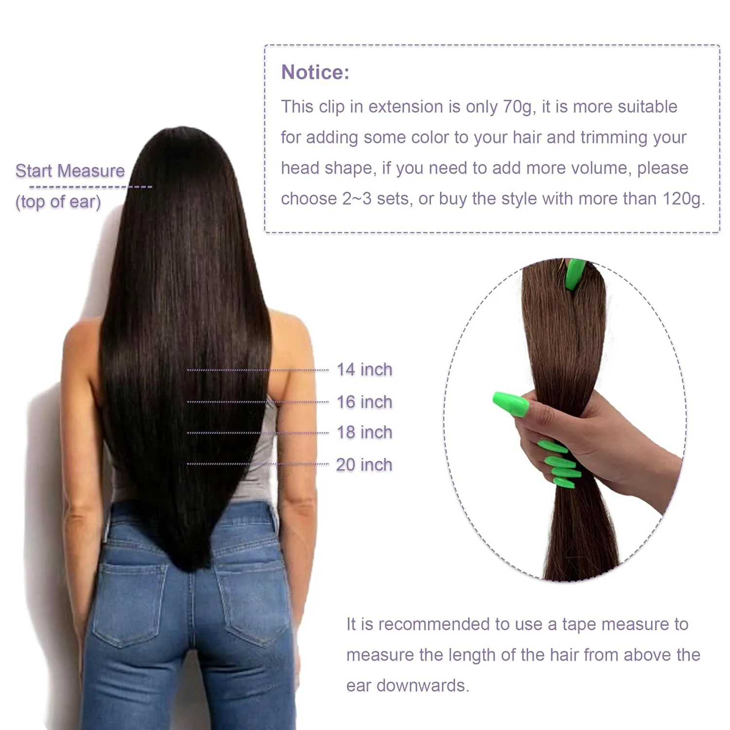 Hair Extensions Clip in Human Hair, Clip in Extensions, Blonde Highlighted Human Hair Straight 7 Pieces 14 Inch 70g Invisible Silky Clips Clip on Extension
