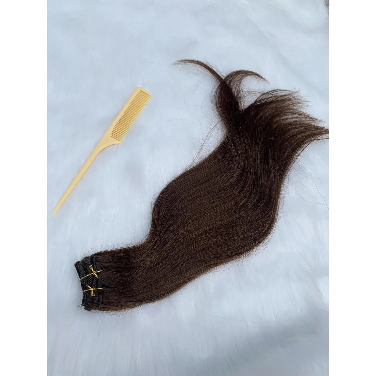 Hair Extensions Clip in Human Hair, Clip in Extensions, Blonde Highlighted Human Hair Straight 7 Pieces 14 Inch 70g Invisible Silky Clips Clip on Extension