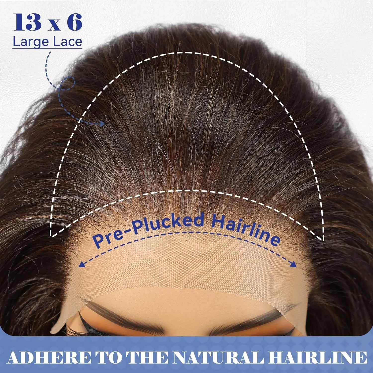 HAIRCUBE 13x6 HD Synthetic Lace Front Wig, 24 Inch Brown Long Curly Layered Wigs, Natural Density Hairline Glueless Wigs for Women Daily Use