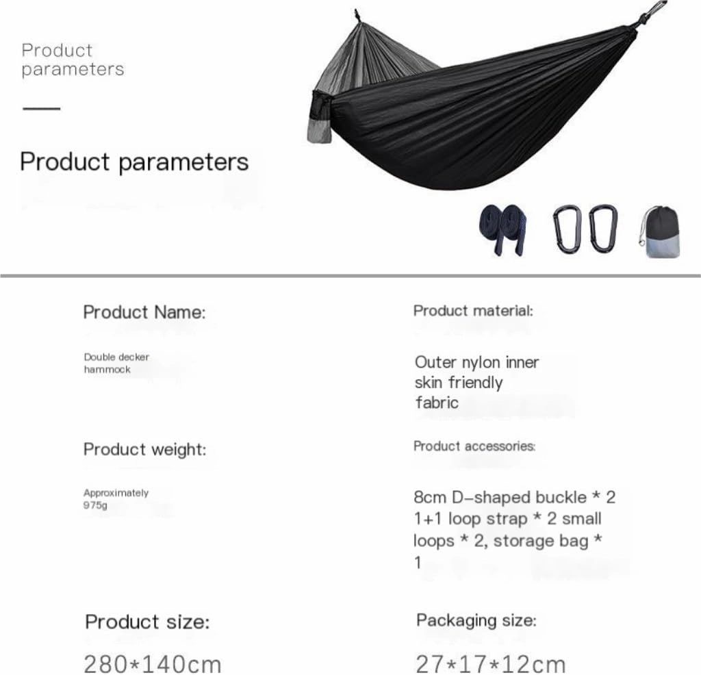 Hamock Canopy Mosquito Net Hammock Set Tent Parachute Cloth Camping Automatic Anti-Mosquito Mosquito Net Hammock Hanmock(A)