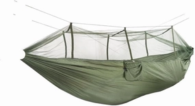 Hamock Outdoor Camping Outdoor Mosquito Net Hammock Double 210T Nylon Anti-Mosquito Parachute Cloth Air Camping Tent Hanmock(Gray)