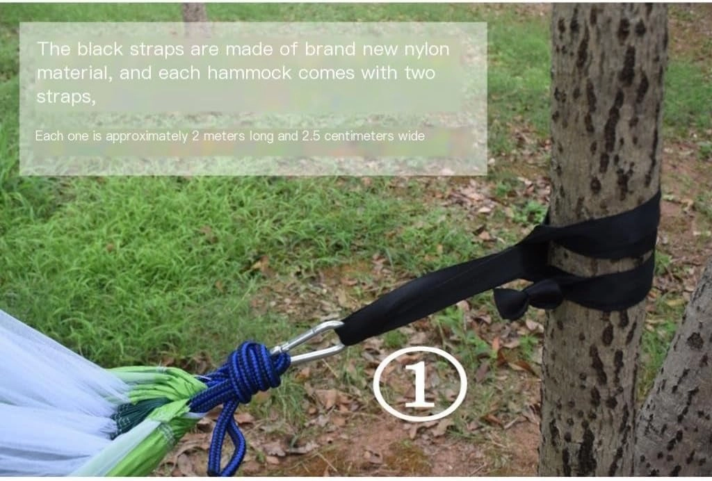Hamock Outdoor Camping Outdoor Mosquito Net Hammock Double 210T Nylon Anti-Mosquito Parachute Cloth Air Camping Tent Hanmock(Gray)