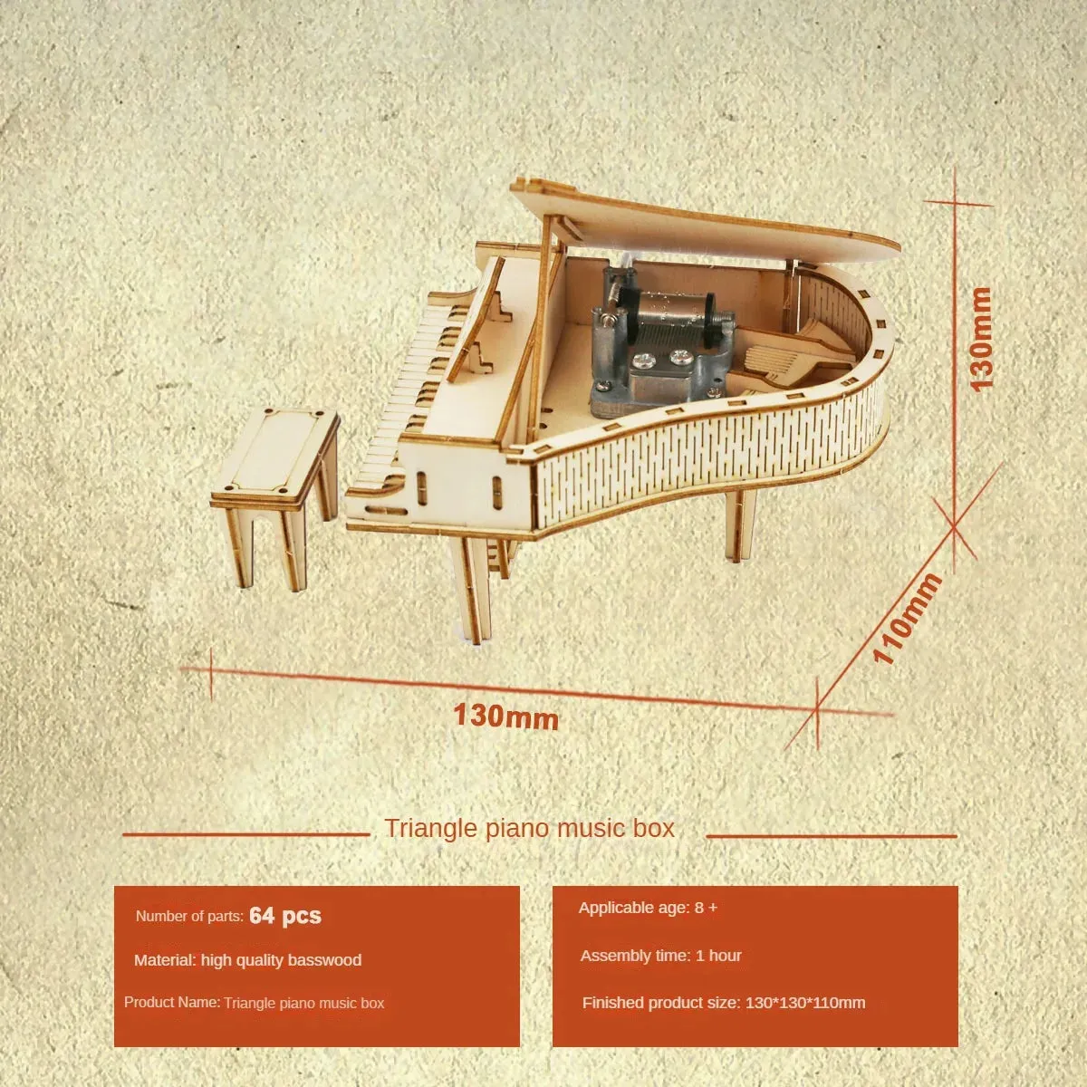 Hand Cranked Piano Box