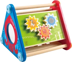 Hape Wooden Take-Along Activity Box| Kids' Early Educational Activity Center for Toddlers Ages 10M and Up