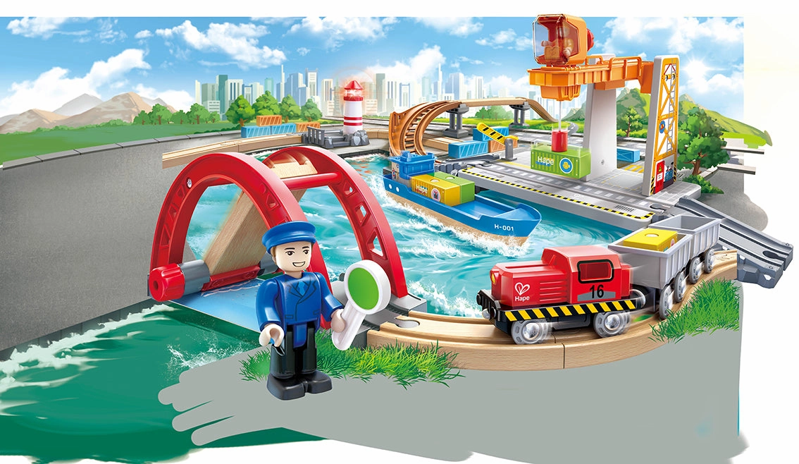 Hape Sea and Rail Cargo Transportation Set