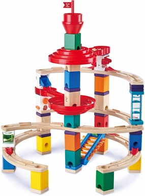 Hape Wooden Quadrilla Super Spirals Marble Run STEM Toy for Kids 4  Years