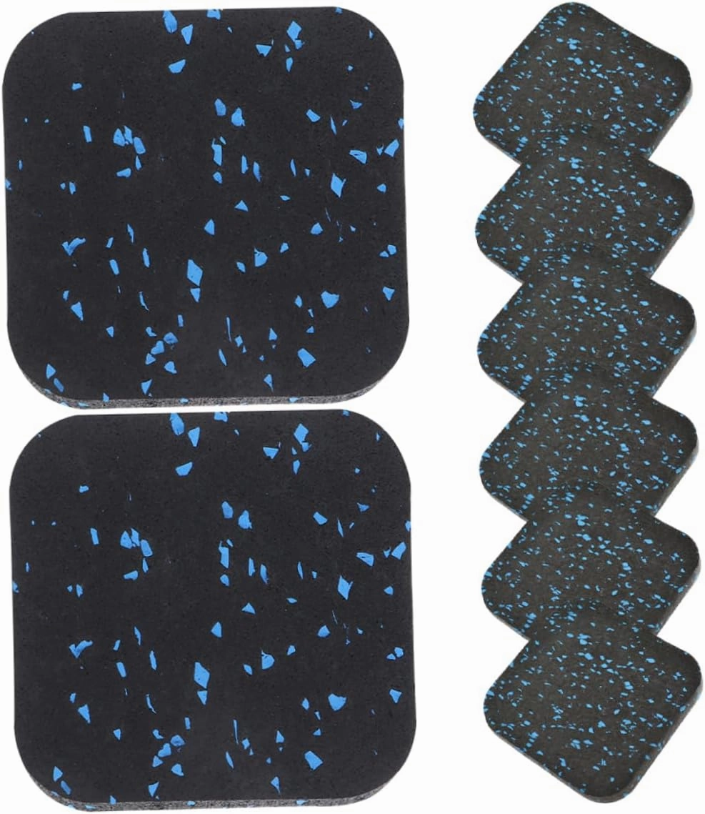 Happyyami Treadmill Mat Set 8 Pieces Rubber Exercise Mats for Hardwood Carpet and Gym Noise-dampening and Anti-Shock Workout Pads