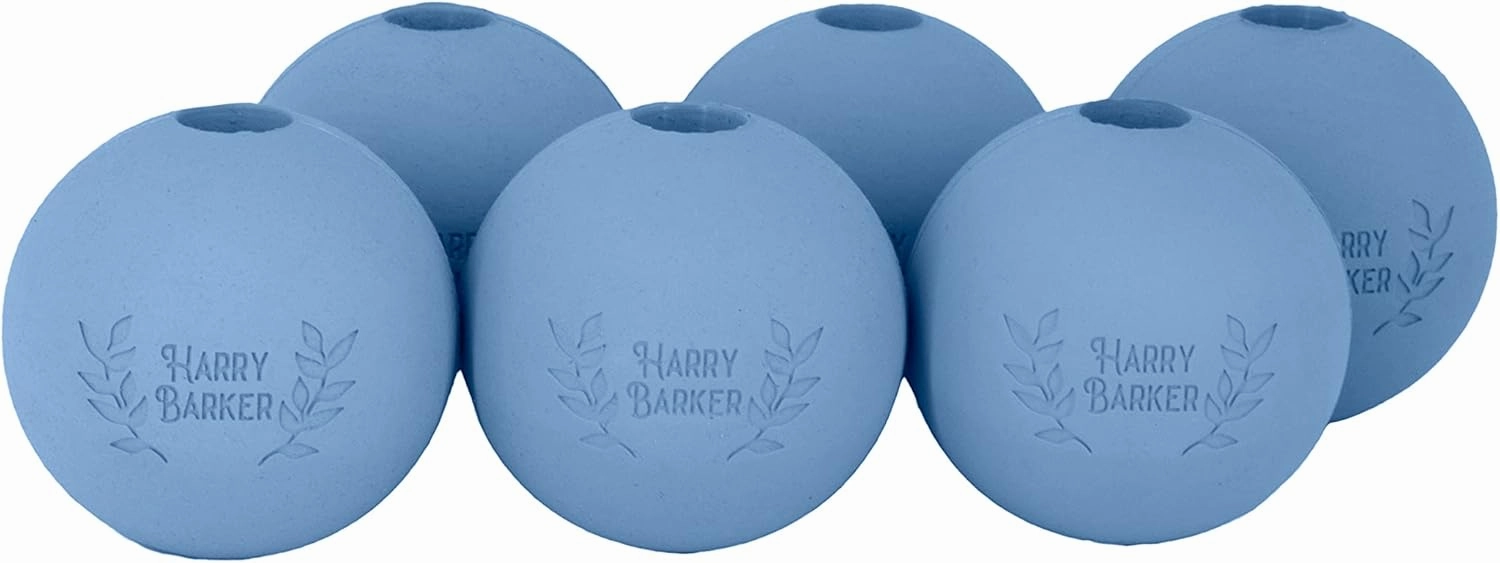 Harry Barker Rubber Balls and Rubber Chew Stick, Rubber Bone for Dogs - 2.5" Rubber Balls - 6 Pack