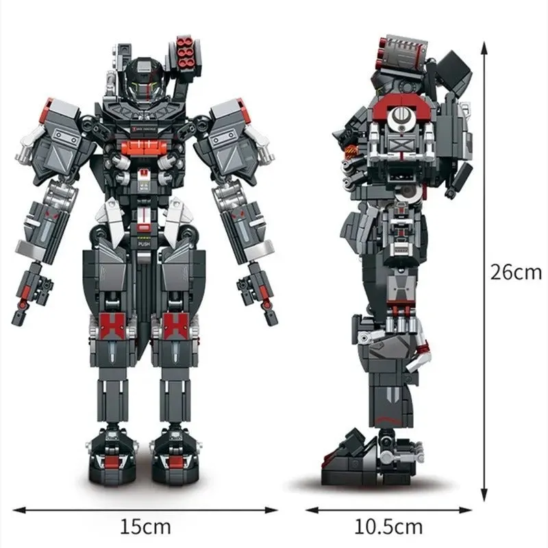 Heavy Duty Mecha Robot MU2 White Shark Bricks Toy 802pcs