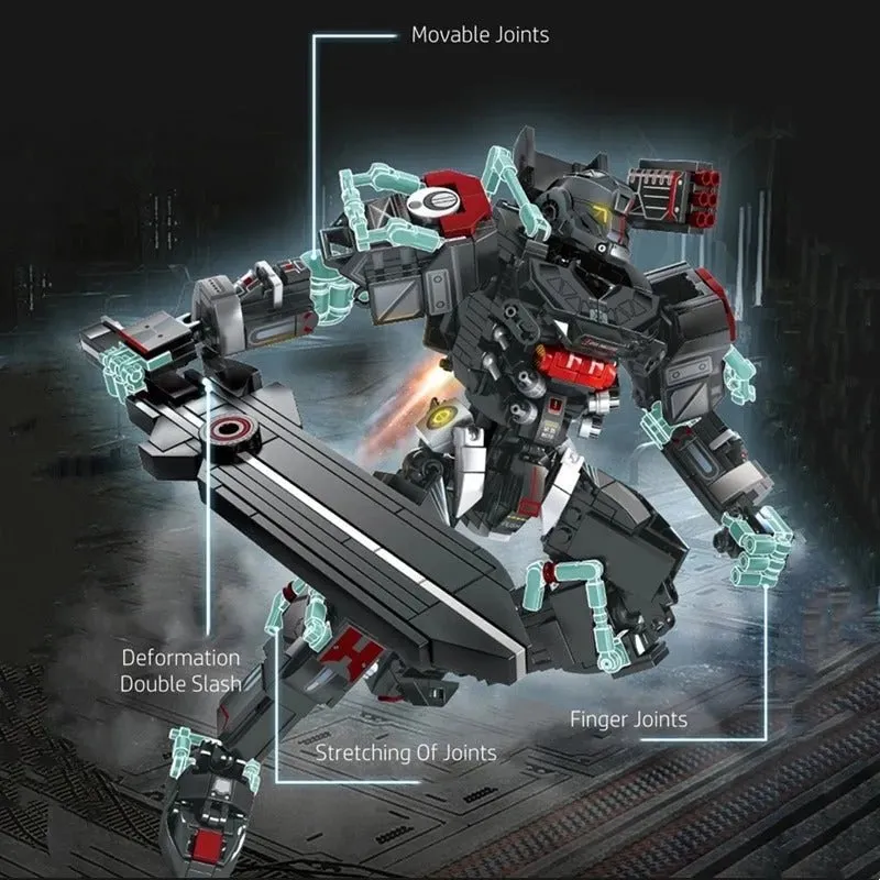 Heavy Duty Mecha Robot MU2 White Shark Bricks Toy 802pcs