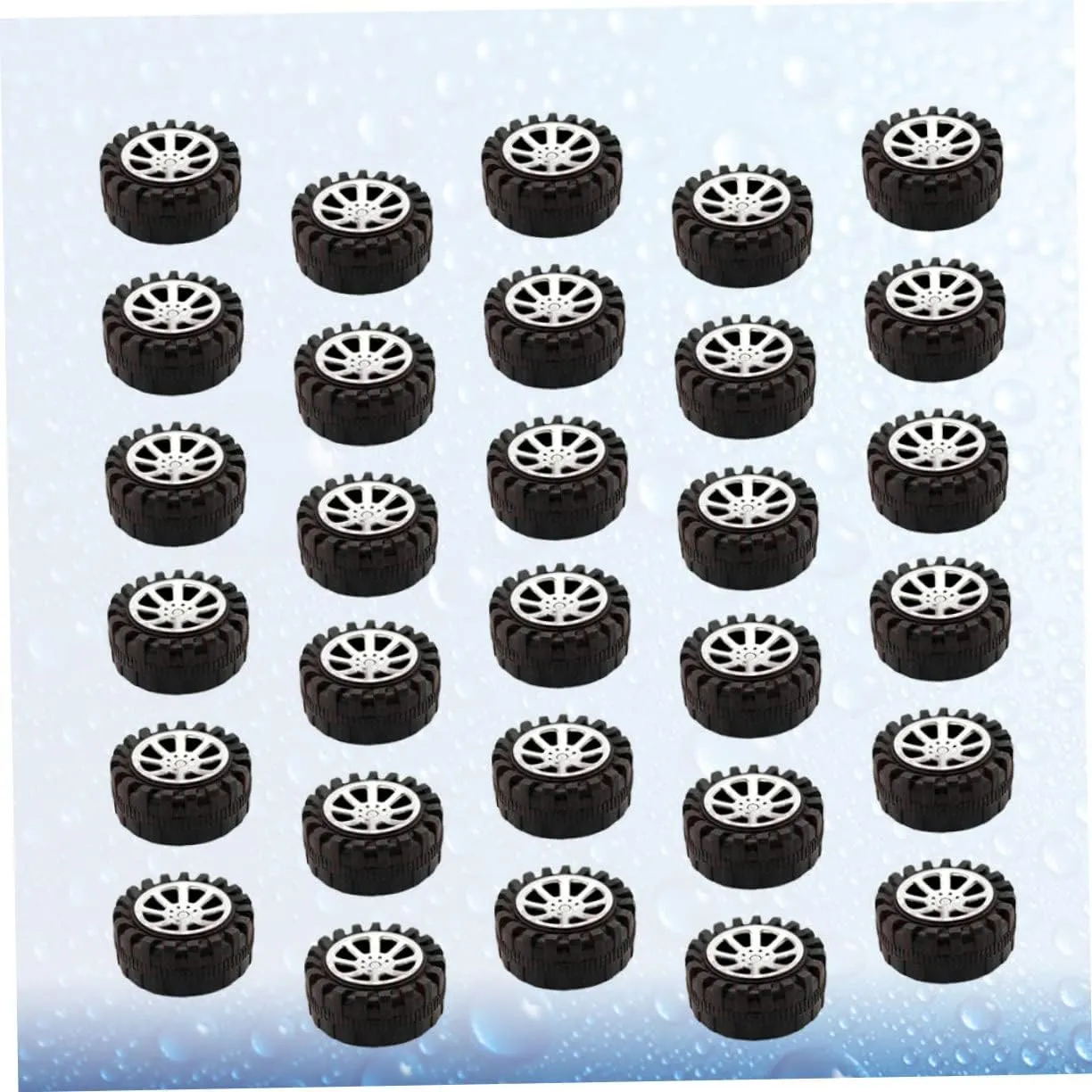 Hemoton 90pcs Plastic Toy Car Wheels Accessories for Handmade Crafts Compatible Shafts Black Round Wheels for Model Cars and Creative Projects